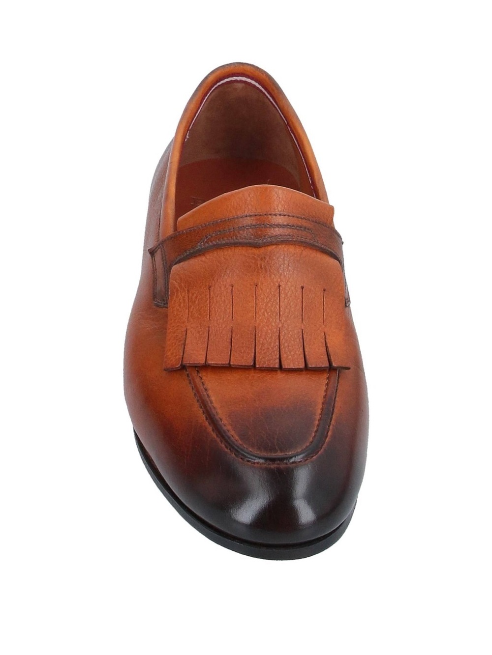 Bally Brown-Tan Leather Fringe Kiltie Loafer